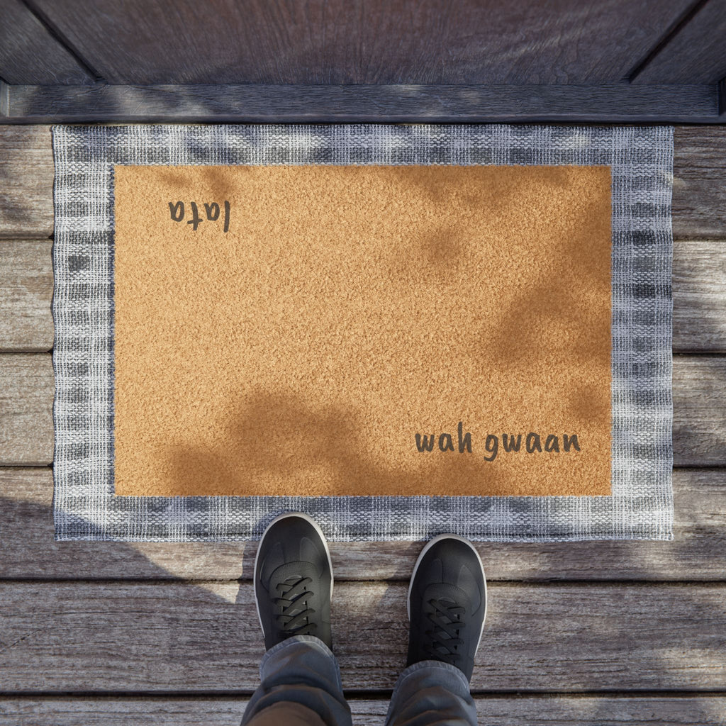 Wah Gwaan Doormat – Jamaican Greeting Coir Welcome Mat