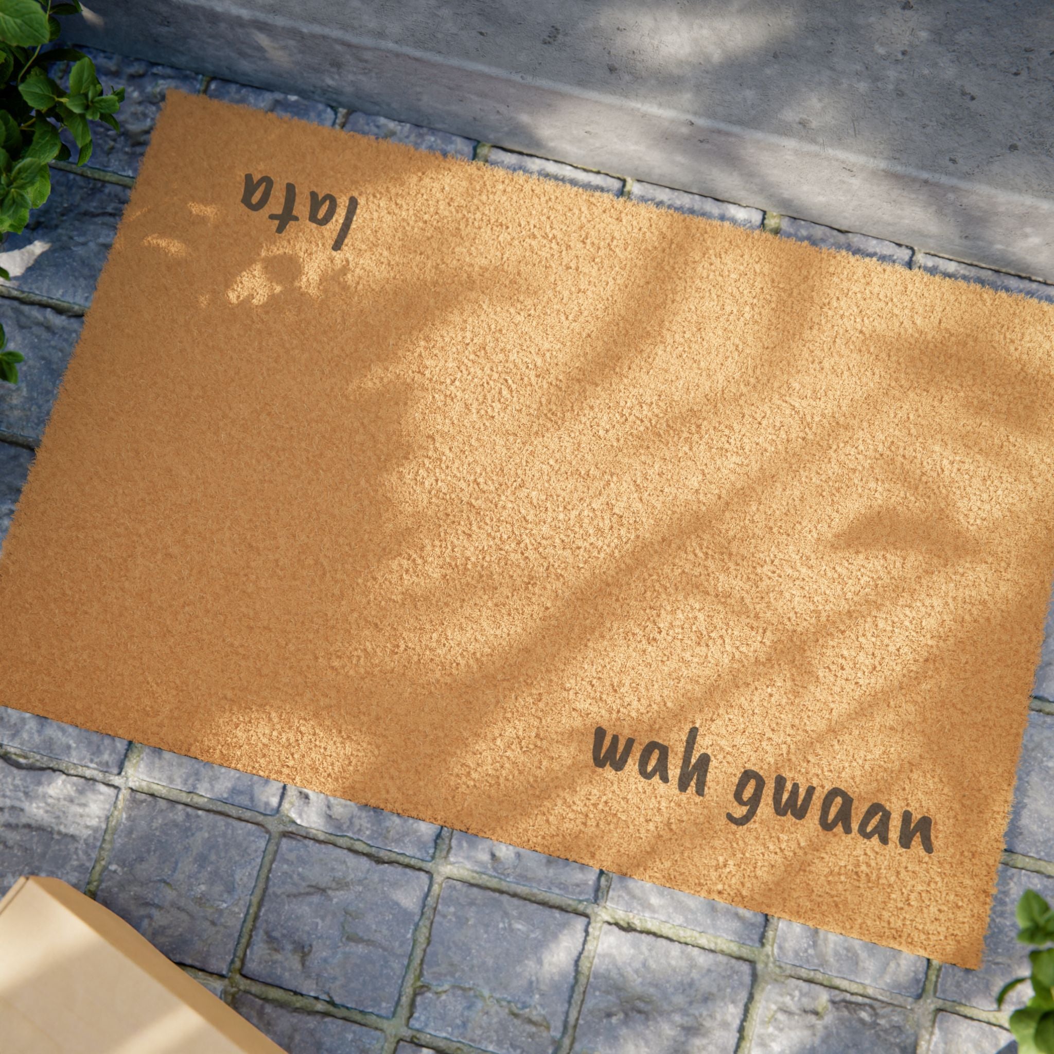 Wah Gwaan Doormat – Jamaican Greeting Coir Welcome Mat
