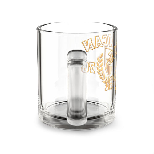 Jamaica Crest Glass Mug — 10 oz Coffee & Tea Cup